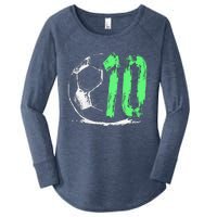 Football 10 Years Old Boy Birthday Party Women's Perfect Tri Tunic Long Sleeve Shirt