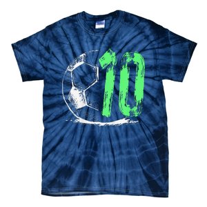 Football 10 Years Old Boy Birthday Party Tie-Dye T-Shirt