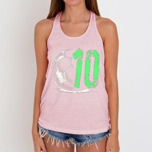 Football 10 Years Old Boy Birthday Party Women's Knotted Racerback Tank