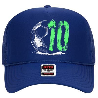 Football 10 Years Old Boy Birthday Party High Crown Mesh Back Trucker Hat