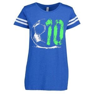 Football 10 Years Old Boy Birthday Party Enza Ladies Jersey Football T-Shirt