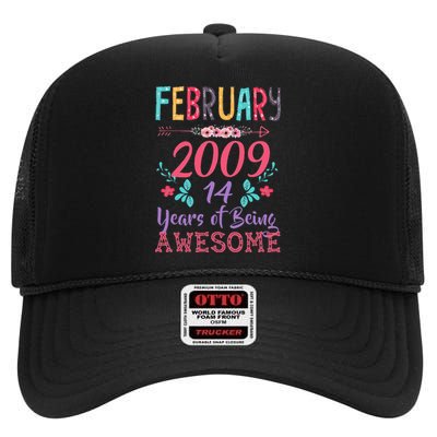 February 2009 14th Birthday Gift 14 Years Old Cute High Crown Mesh Back Trucker Hat