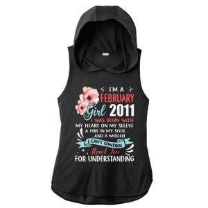 February 2011 12th Birthday Gift 12 Years Old Ladies PosiCharge Tri-Blend Wicking Draft Hoodie Tank