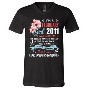 February 2011 12th Birthday Gift 12 Years Old V-Neck T-Shirt