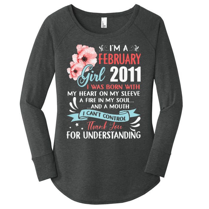 February 2011 12th Birthday Gift 12 Years Old Women's Perfect Tri Tunic Long Sleeve Shirt