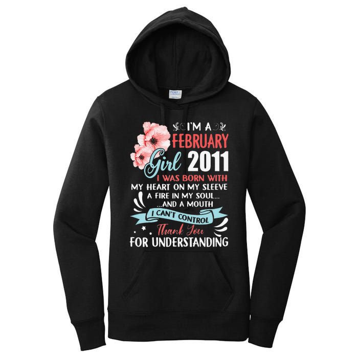 February 2011 12th Birthday Gift 12 Years Old Women's Pullover Hoodie