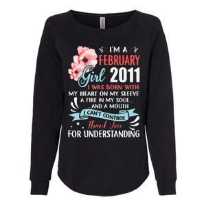 February 2011 12th Birthday Gift 12 Years Old Womens California Wash Sweatshirt