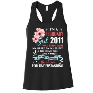 February 2011 12th Birthday Gift 12 Years Old Women's Racerback Tank