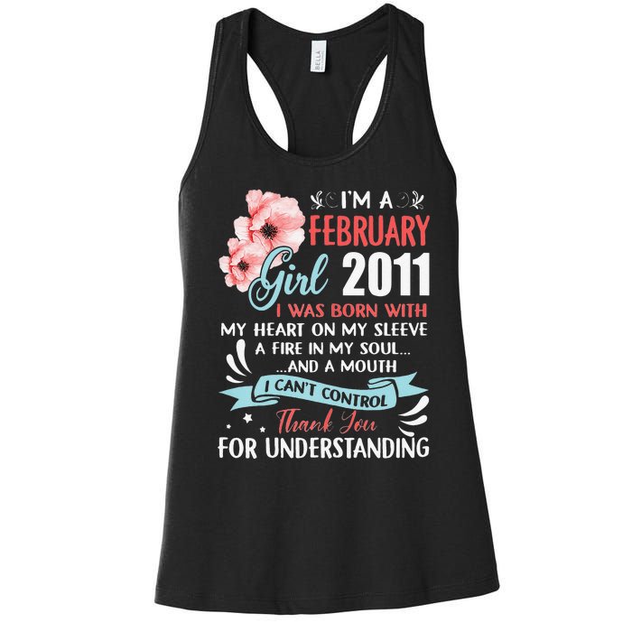 February 2011 12th Birthday Gift 12 Years Old Women's Racerback Tank