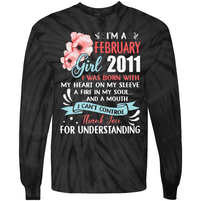 February 2011 12th Birthday Gift 12 Years Old Tie-Dye Long Sleeve Shirt