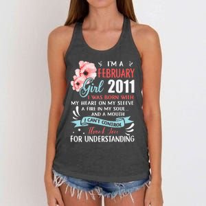 February 2011 12th Birthday Gift 12 Years Old Women's Knotted Racerback Tank