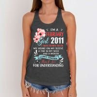 February 2011 12th Birthday Gift 12 Years Old Women's Knotted Racerback Tank