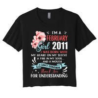 February 2011 12th Birthday Gift 12 Years Old Women's Crop Top Tee