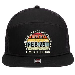 February 29 Birthday Leap Year 7 Panel Mesh Trucker Snapback Hat