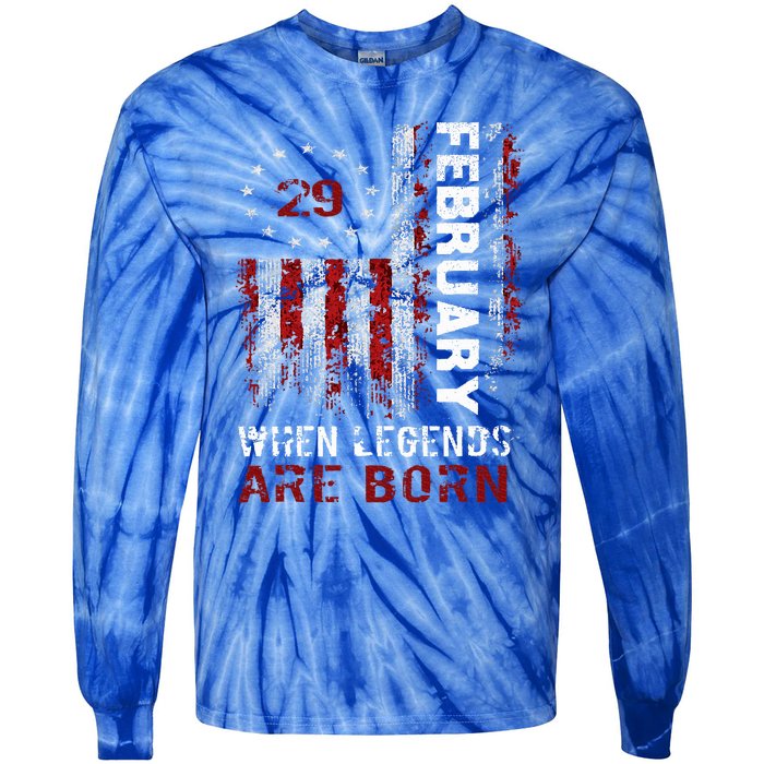 February 29 Birthday For Leap Year Tie-Dye Long Sleeve Shirt