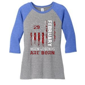 February 29 Birthday For Leap Year Women's Tri-Blend 3/4-Sleeve Raglan Shirt