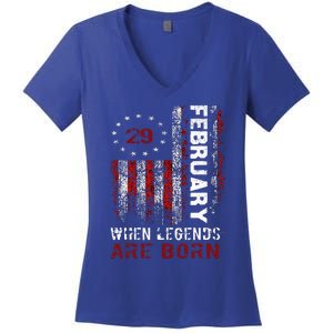 February 29 Birthday For Leap Year Women's V-Neck T-Shirt