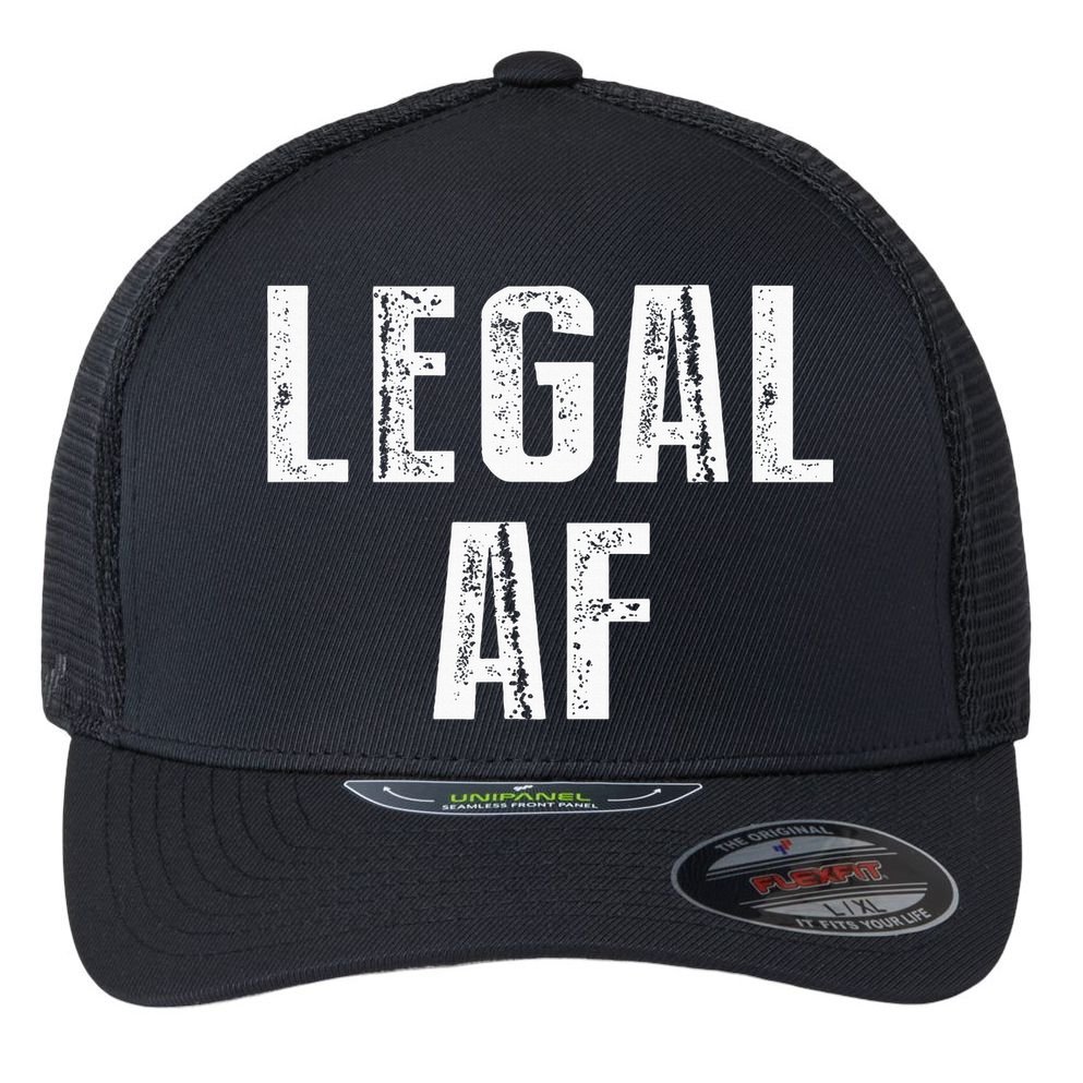 Funny 21st Birthday Gift Legal Af 21 Years Old Flexfit Unipanel Trucker Cap