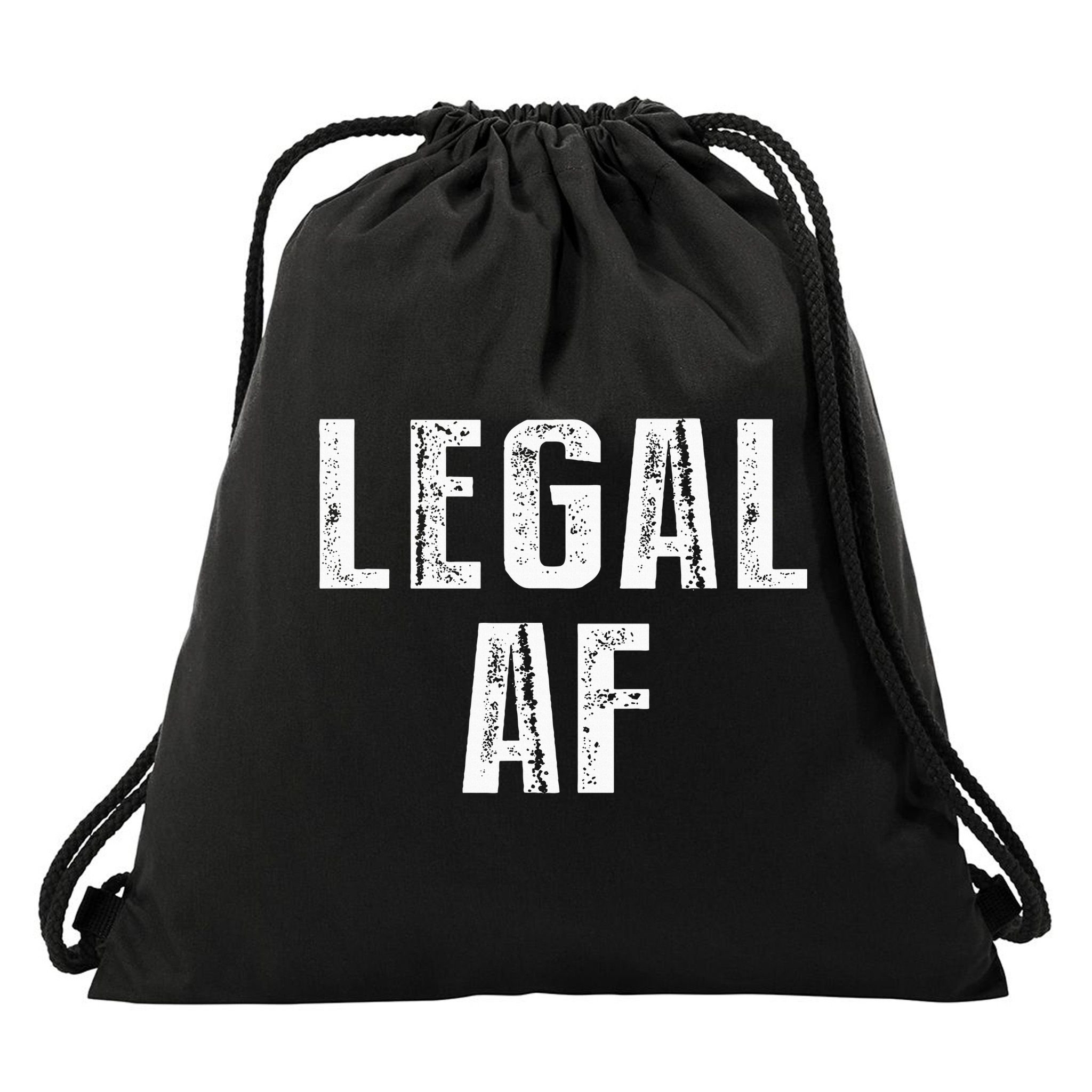 Funny 21st Birthday Gift Legal Af 21 Years Old Drawstring Bag