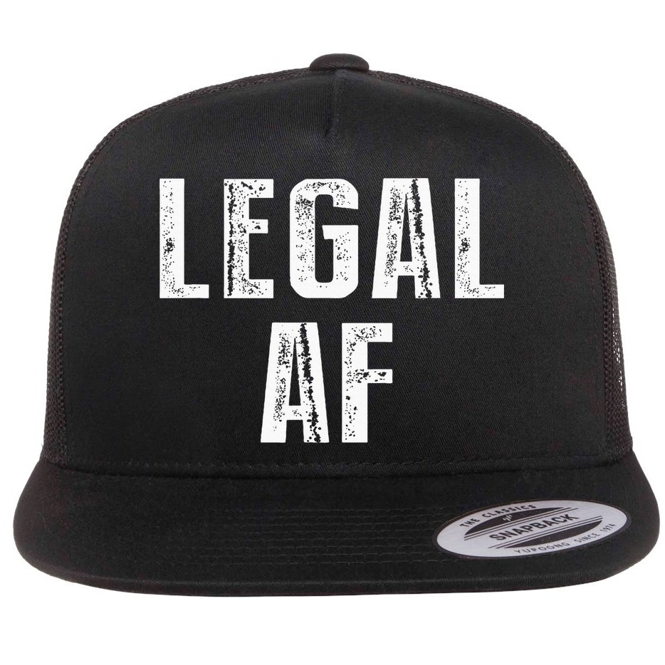 Funny 21st Birthday Gift Legal Af 21 Years Old Flat Bill Trucker Hat