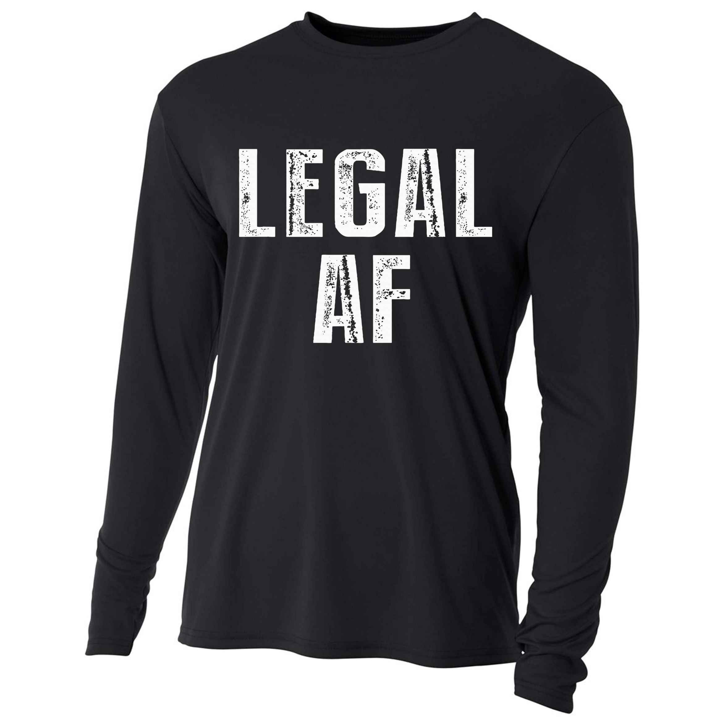 Funny 21st Birthday Gift Legal Af 21 Years Old Cooling Performance Long Sleeve Crew