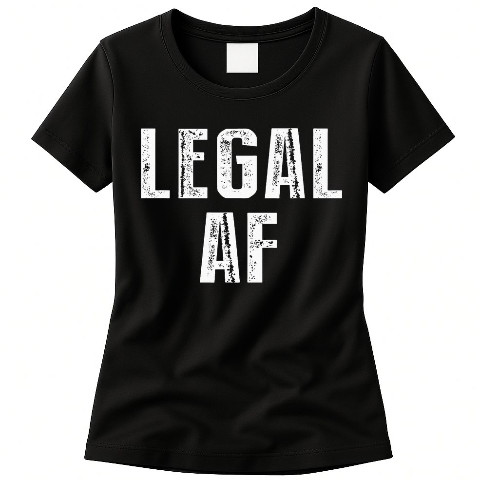 Funny 21st Birthday Gift Legal Af 21 Years Old Womens T-Shirt