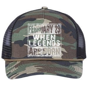 February 29 Birthday Cool Leap Year Retro Rope Trucker Hat Cap