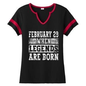 February 29 Birthday Cool Leap Year Ladies Halftime Notch Neck Tee