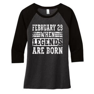 February 29 Birthday Cool Leap Year Women's Tri-Blend 3/4-Sleeve Raglan Shirt