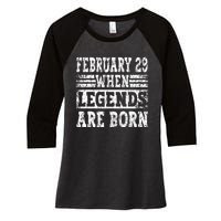 February 29 Birthday Cool Leap Year Women's Tri-Blend 3/4-Sleeve Raglan Shirt