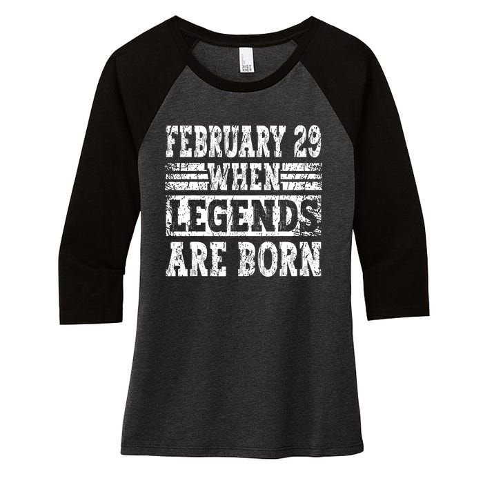 February 29 Birthday Cool Leap Year Women's Tri-Blend 3/4-Sleeve Raglan Shirt