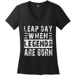 February 29 Birthday Cool Leap year Women's V-Neck T-Shirt