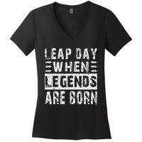 February 29 Birthday Cool Leap year Women's V-Neck T-Shirt