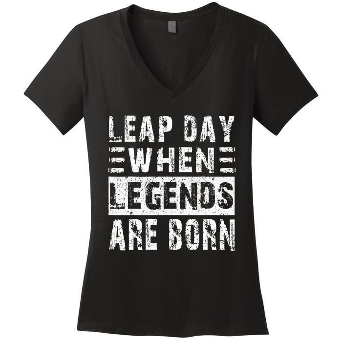 February 29 Birthday Cool Leap year Women's V-Neck T-Shirt