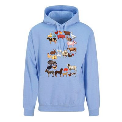 Fun 2nd Birthday Farm Animals Themed 2 Year Old Bday Unisex Surf Hoodie