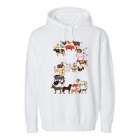 Fun 2nd Birthday Farm Animals Themed 2 Year Old Bday Garment-Dyed Fleece Hoodie