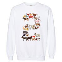 Fun 2nd Birthday Farm Animals Themed 2 Year Old Bday Garment-Dyed Sweatshirt