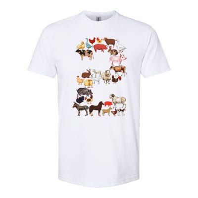 Fun 2nd Birthday Farm Animals Themed 2 Year Old Bday Softstyle CVC T-Shirt