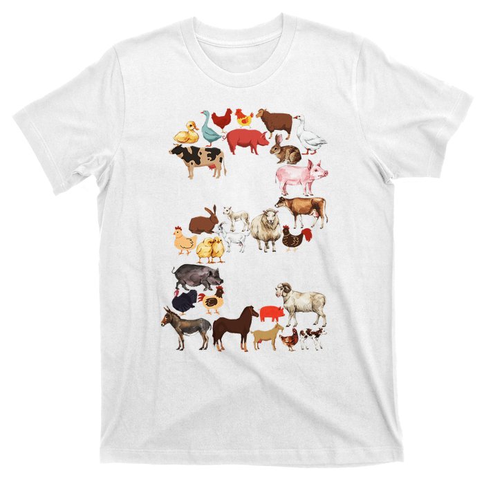 Fun 2nd Birthday Farm Animals Themed 2 Year Old Bday T-Shirt