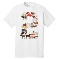 Fun 2nd Birthday Farm Animals Themed 2 Year Old Bday Tall T-Shirt