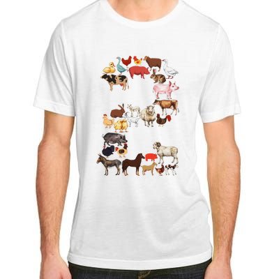 Fun 2nd Birthday Farm Animals Themed 2 Year Old Bday Adult ChromaSoft Performance T-Shirt