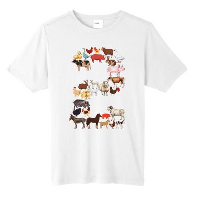 Fun 2nd Birthday Farm Animals Themed 2 Year Old Bday Tall Fusion ChromaSoft Performance T-Shirt