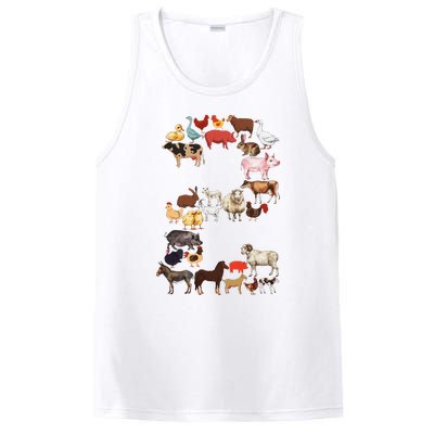 Fun 2nd Birthday Farm Animals Themed 2 Year Old Bday PosiCharge Competitor Tank