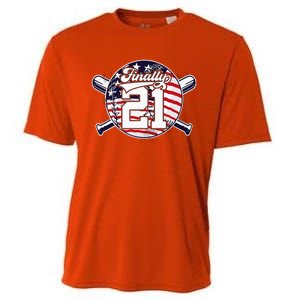 FINALLY 21 BASEBALL 21st BIRTHDAY Cooling Performance Crew T-Shirt