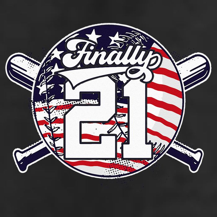 FINALLY 21 BASEBALL 21st BIRTHDAY 7 Panel Mesh Trucker Snapback Hat