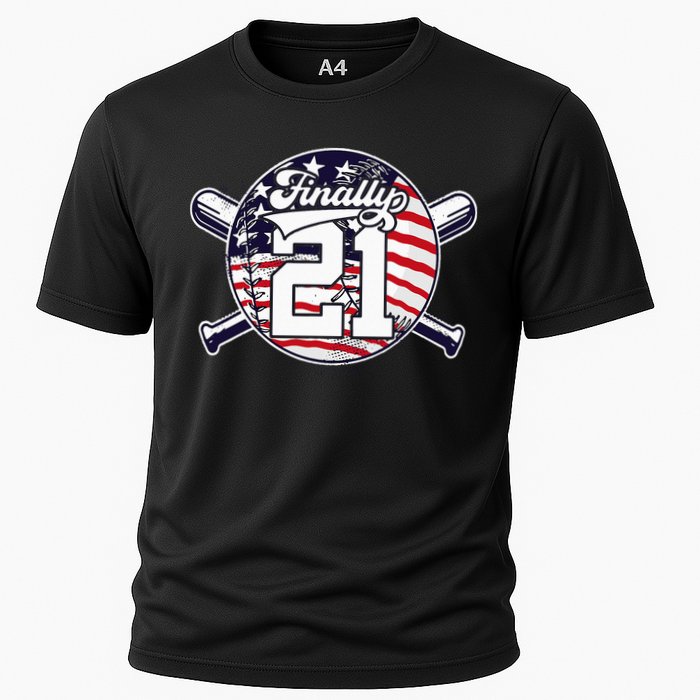 FINALLY 21 BASEBALL 21st BIRTHDAY Cooling Performance Crew T-Shirt