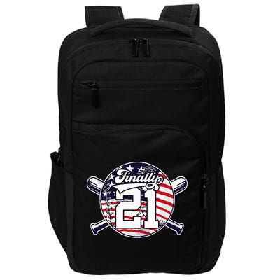 FINALLY 21 BASEBALL 21st BIRTHDAY Impact Tech Backpack