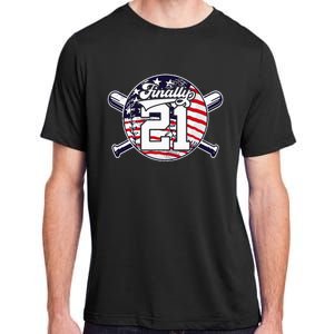 FINALLY 21 BASEBALL 21st BIRTHDAY Adult ChromaSoft Performance T-Shirt