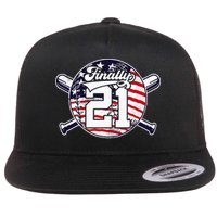 FINALLY 21 BASEBALL 21st BIRTHDAY Flat Bill Trucker Hat
