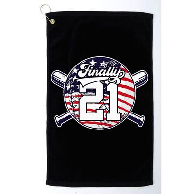 FINALLY 21 BASEBALL 21st BIRTHDAY Golf Towel
